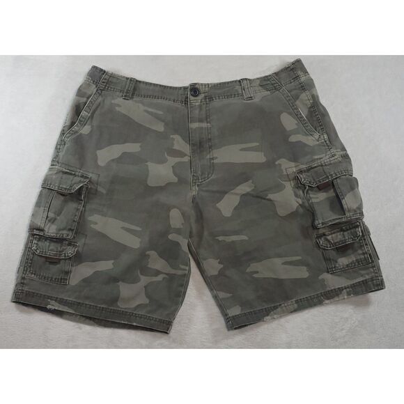 PLUGG‎ Camouflage Cargo Shorts 100% Cotton Mens 42 - Picture 2 of 9